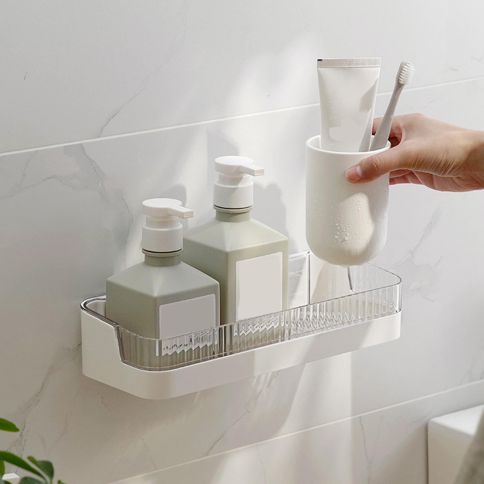 Punch-Free Wall Mounted Bathroom Shelf, Multifunctional Toilet Washroom Vanity Storage Rack one size белый