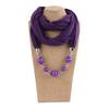 Vintage Style Beaded Pendant Scarf Solid Color Beaded Shawl Wrap Ethnic Necklace Scarf  Party