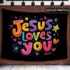 2D Planar Drawing Single Piece "Love You - Starry Night" Wall Decoration Painting - Golden and Purple Stars