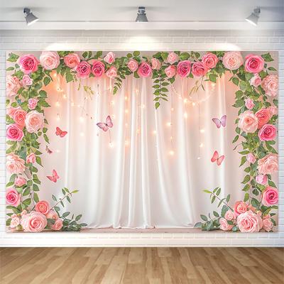 Motýlové pozadí Oslava narozenin Dekorace Děti Dospělí Svatba Valentýn Potřeby na narozeninovou oslavu Baby Shower Foto pozadí