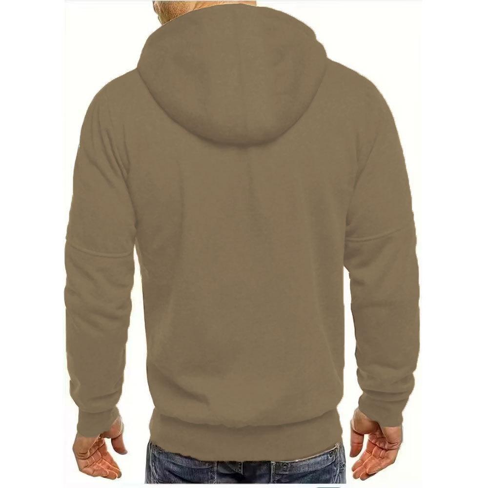 Herren Übergangsjacke in Übergröße, einfarbig, für Frühling und Herbst, Sport-Fitness-Hoodie, modische Freizeitjacke mit Reißverschluss und Taschen
