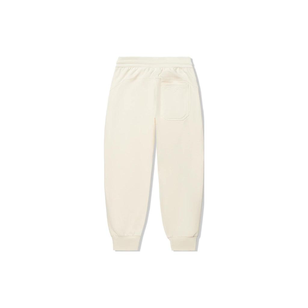 Li Ning X Jackie Chan Collaboration Kung Fu Series Solid Color Drawstring Loose Knit Sports Pants Men bottoms Paper-White AKLU225-3