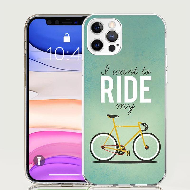 Bicycle Bike Sport Case Phone Cover for Apple iphone 16 15 14 13 12 Mini 11 Pro Max 16E X XS XR 7 Plus 8 + SE 2020 Trend Fundas