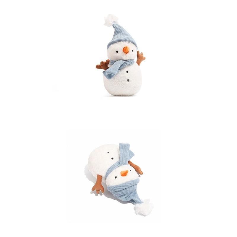 Sammy Snowman Soft Plush Toy Cute Stuffed Doll Comfort Companion Fluffy Plush Figure Holiday Gift For Kids & Girls