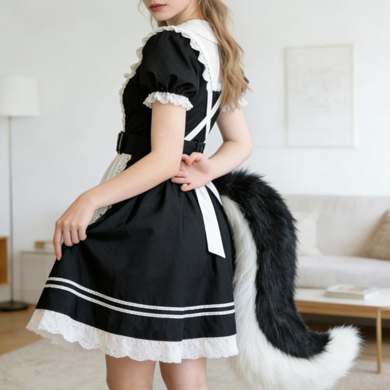 Fuchsschwanz, Kunstpelz Wolf Füchse Katzen Schwanz Kostüm Halloween Cosplay Kostüm Verstellbar Pelzig Fuchsschwanz Erwachsene Kinder