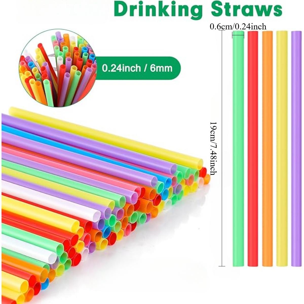 

[200 шт] 19 см пластиковые трубочки для питья - диаметр 6 мм одноразовые трубочки для кофе и коктейлей, цветные короткие трубочки для бара, клуба, кухни разноцветный