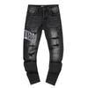Jeans de Hombre Rectos con Parches Desgastados Estilo Vintage High Street Pantalones Casuales