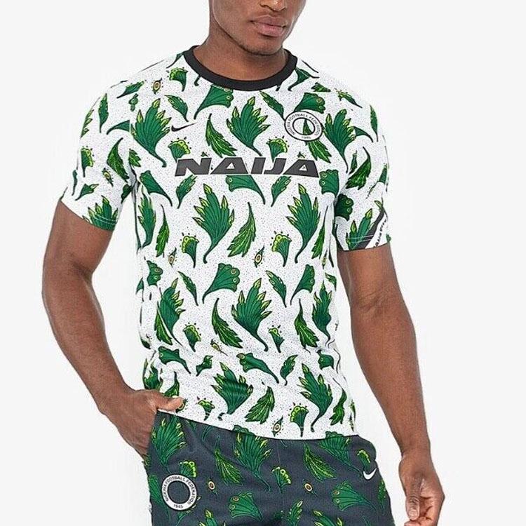 Nike Nigeria Lag Fotball Hurtigtørkende Casual Kortermet T-skjorte Herre topper Hvit CT4244-100