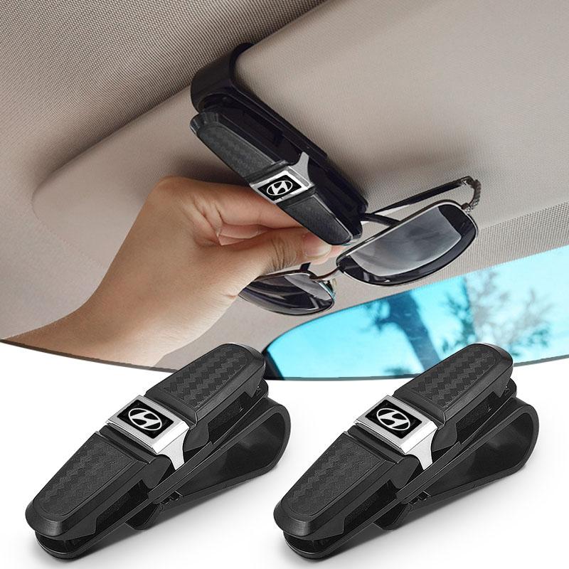 1pcs Car Sun Visor Glasses Box Universal Sunglasses Clip Card For Hyundai I30 I20 IX35 I40 Tucson Getz Sonata Veloster Elantra Solaris