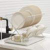 2 Tier Countertop Dish Drainer Non-slip Kitchen Tableware Holder Plate Drying Shelf  Home