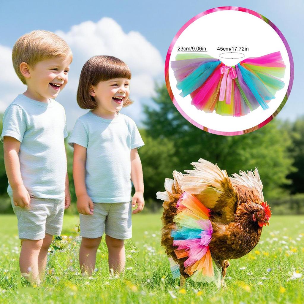 Chicken Clothing For Hens Funny Rainbow Hen Dress Pet Dress Up Props For Home Ducks Geese Halloween Birthday Cosplay Festival