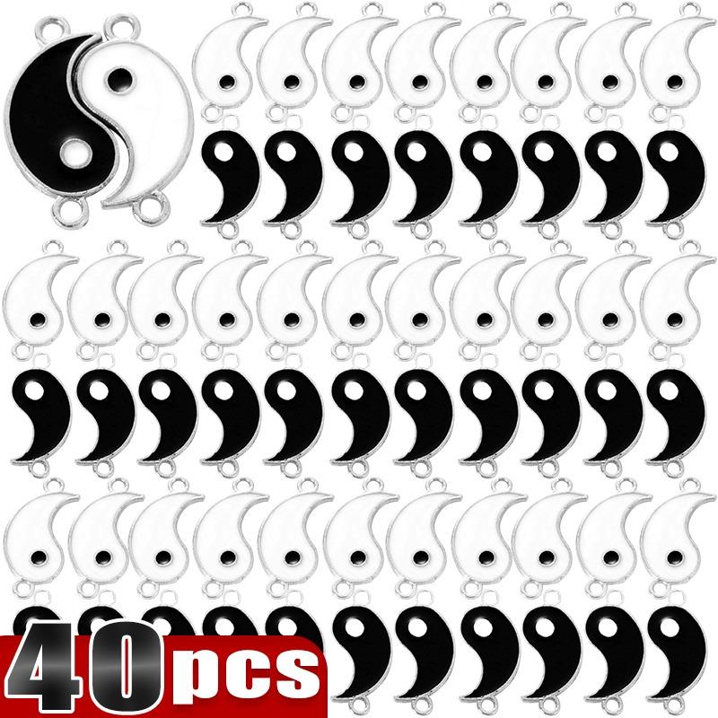 DIY Tai Chi Small Pendant Retro Simple Metal Charms Necklace Bracelet Making Pendants Alloy Jewelry Accessories Ornaments Parts