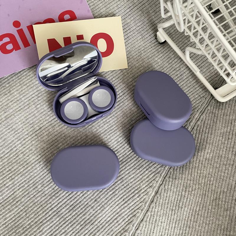 Effen Kleur Meisjes Contactlenzen Box Lens Case Vrouwen Draagbare Leuke Brillenkoker Houder Ogen Care Tools Kit Set Container