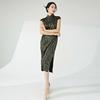 European & American Plus Size Printed Irregular Pleated Long Dress - Vacation Style