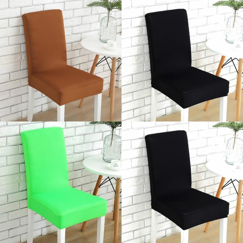 Soft Chair Cover Solid Color Elastic Slipcovers For Dining Room