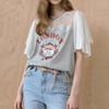 Lace Block Emblem PrinT T shirT zc06qT029on