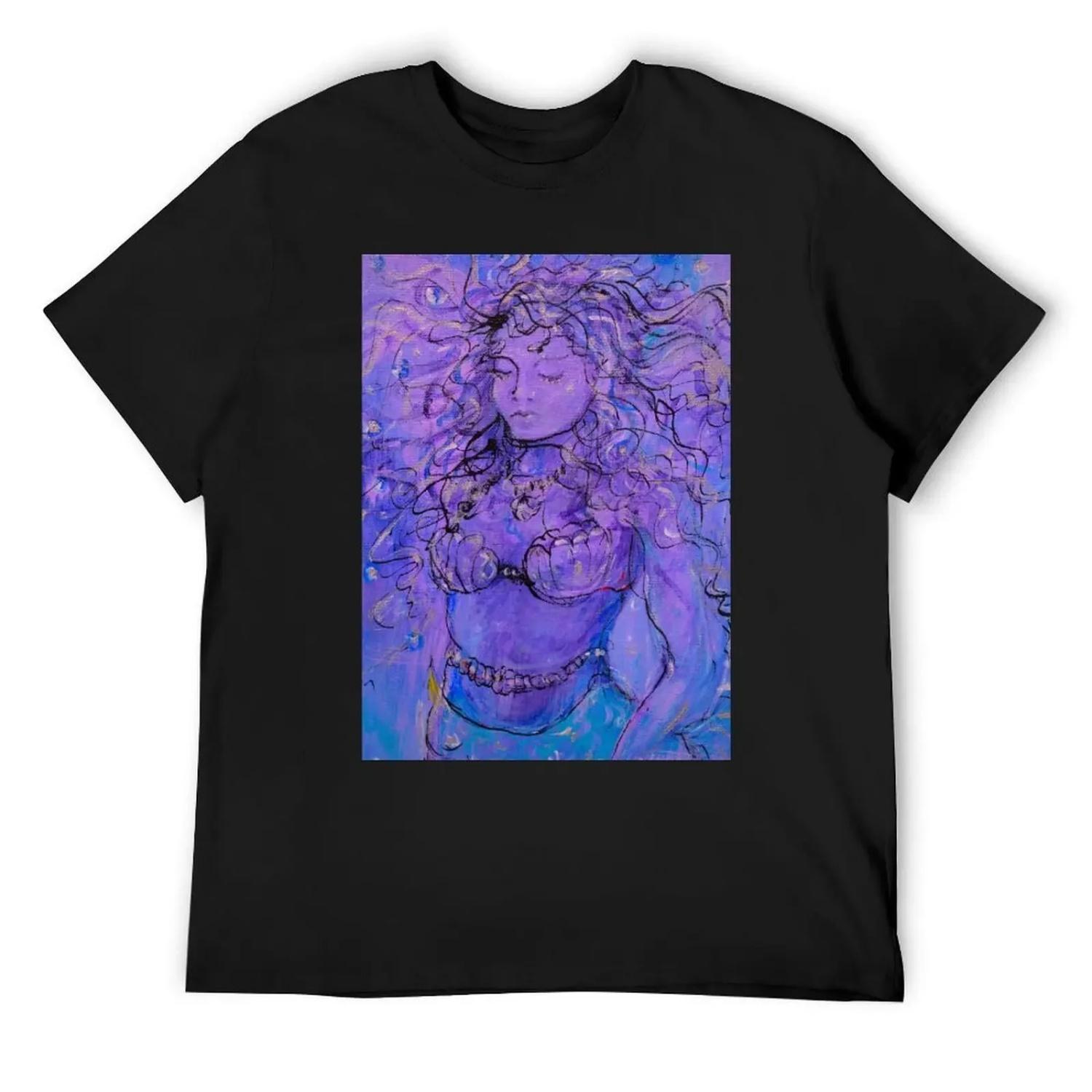Purple Mermaid Queen of the Sea T-Shirt summer 2025 blue archive funny costumes mens designer clothes S