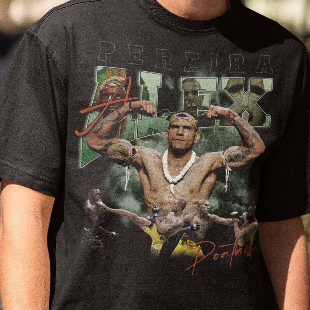 Alex Pereira Poatan MMA Vintage 90s Retro Graphic Collage T-Shirt Unisex T-Shirt S