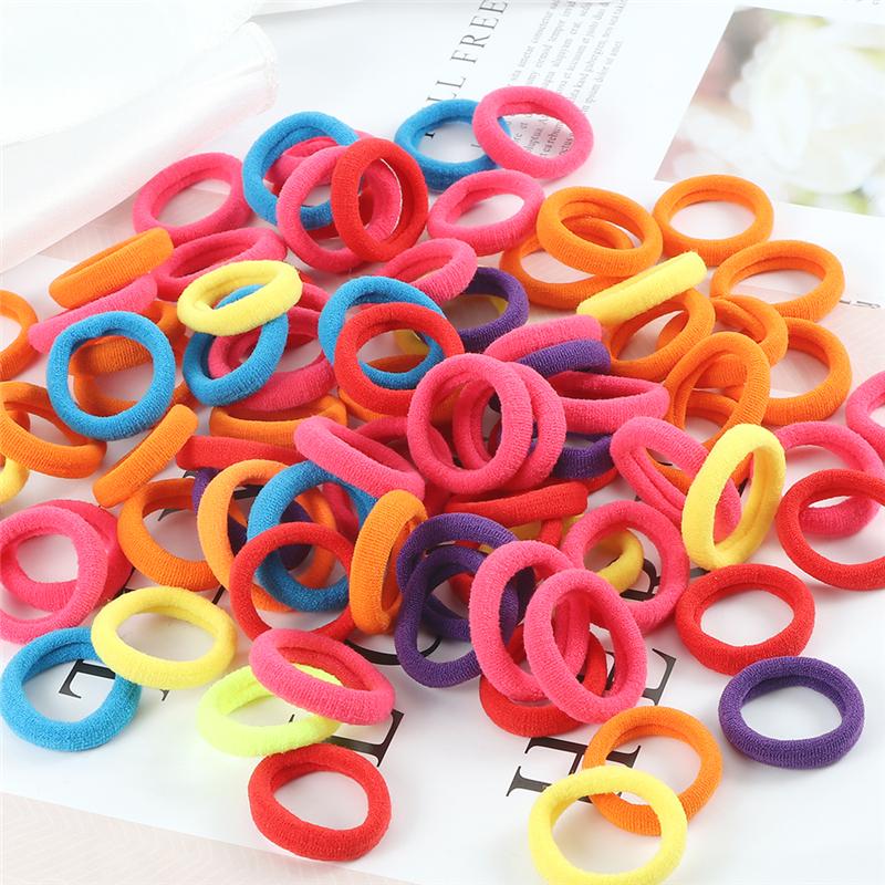 7 Styles 50/100Pcs/Set Girls Baby Hair Bands Colorful Small Headband For Kids Children Hair Accessories High Elastic Scrunchies