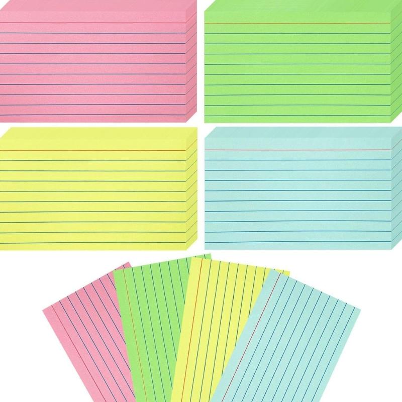 250Sheets Colorful Note Paper 3x5Inch Wide Lined for Writing Noting Journaling Study Card Note Cards Pocket Notecards
