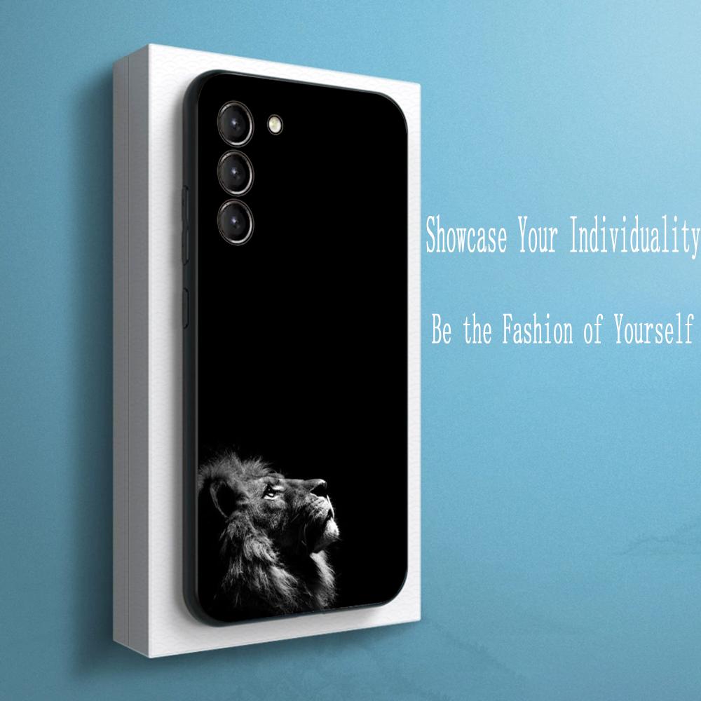 Coole Königslöwen-Mode-Muster-Design Handyhülle Für Samsung Galaxy S25 S24 S23 S22 S21 S20 Plus Ultra Note20 Weich Schwarz