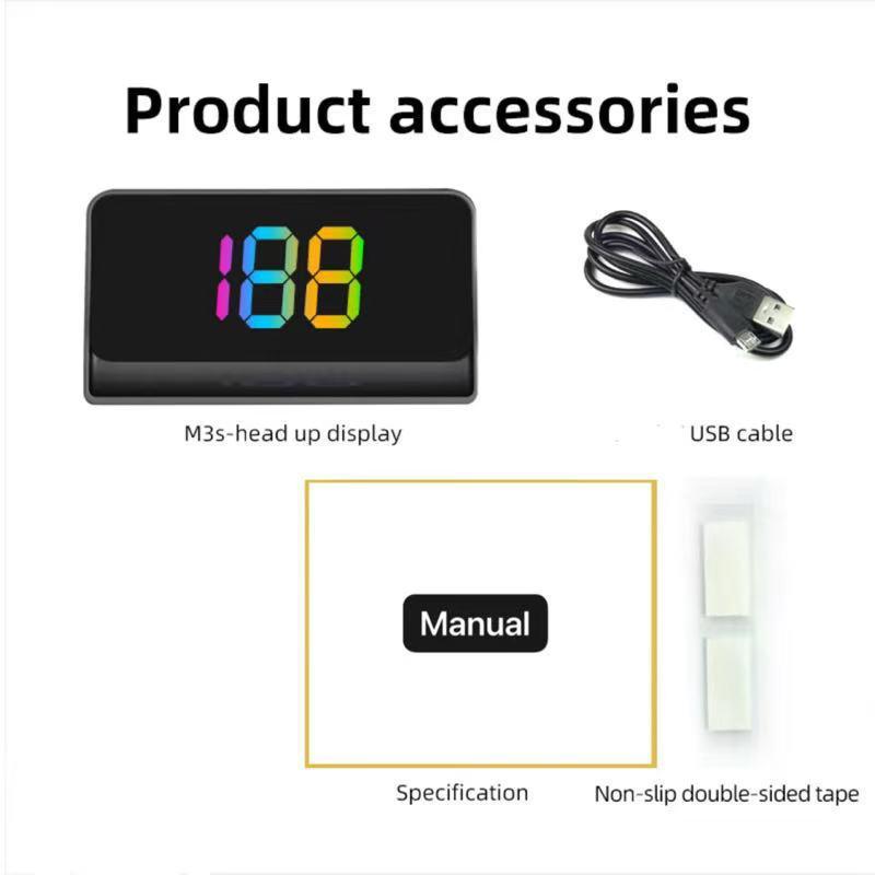 Car Windshield Projector Digital Speed Hud Colorful Speedometer Head Up Display Kmh Plug And Play Gps For Truck Vehicles