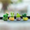 Mini Resin Cactus Green Plant Car Office Home Living Room Crafts Decoration 1 Set of 4 Pieces