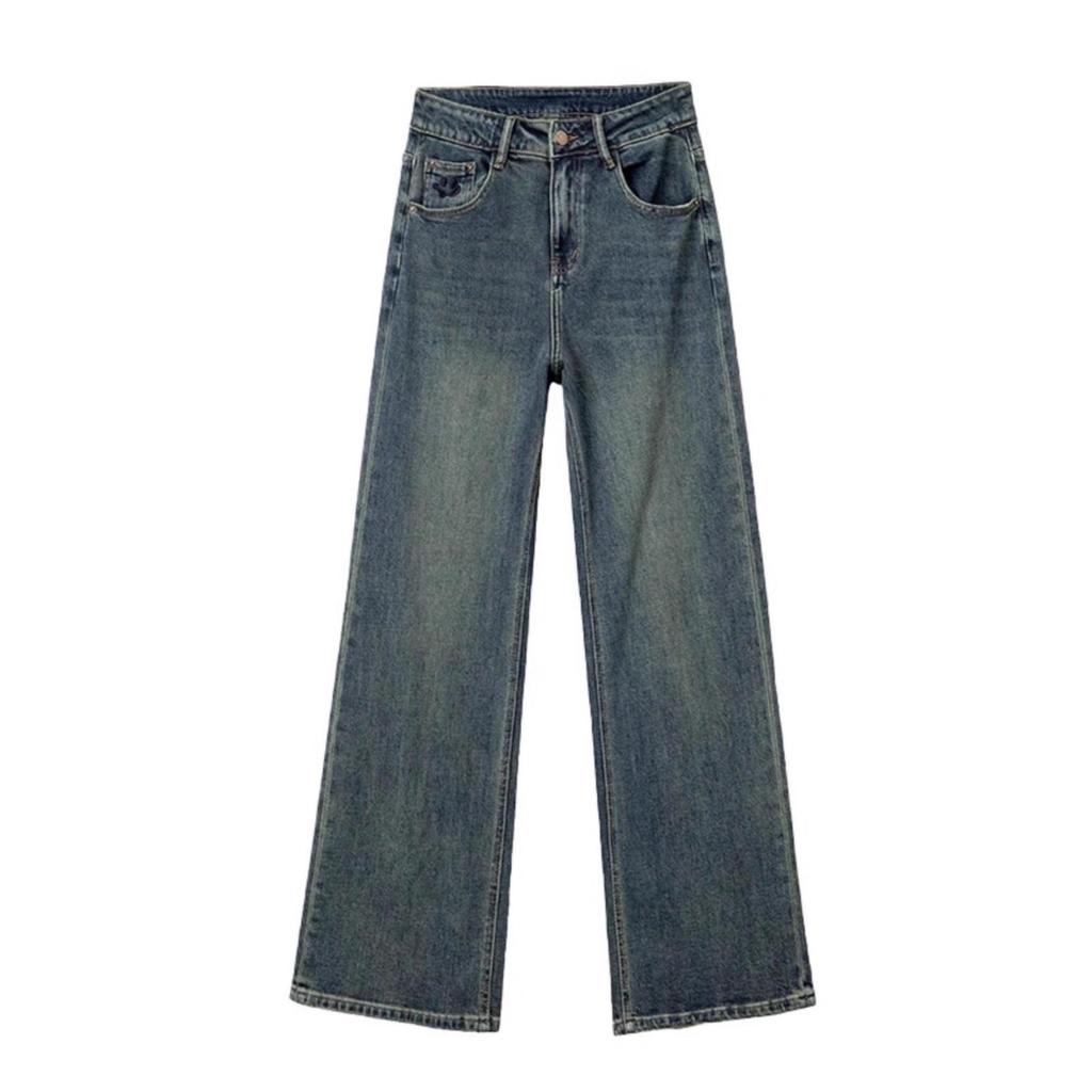 Women's Retro High-Waisted Wide-Leg Jeans - Spring/Autumn 2025