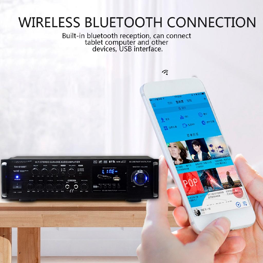 2000W 2CH Home Stereo Power Amplifier Audio Karaoke Car Hi-Fi FM Amplifier US Plug With Remote Control For Car Home