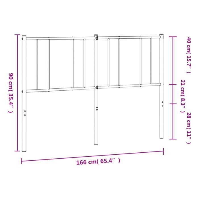 VidaXL Black Metal Headboard 160 Cm 352515