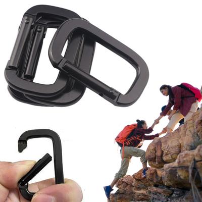 10Pcs Camping Carabiners Hiking Clasp Sturdy Buckles Compact Portable Multi-Functional Heavy Duty Keychain Metal Square Carabiners