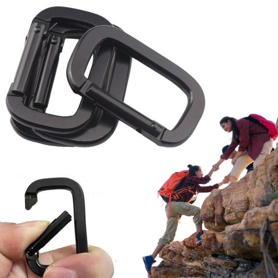 10 Peças Mosquetões de Camping Fechos de Caminhada Fivelas Resistentes Compactos Portáteis Multifuncionais Chaveiro Pesado Mosquetões Quadrados de Metal