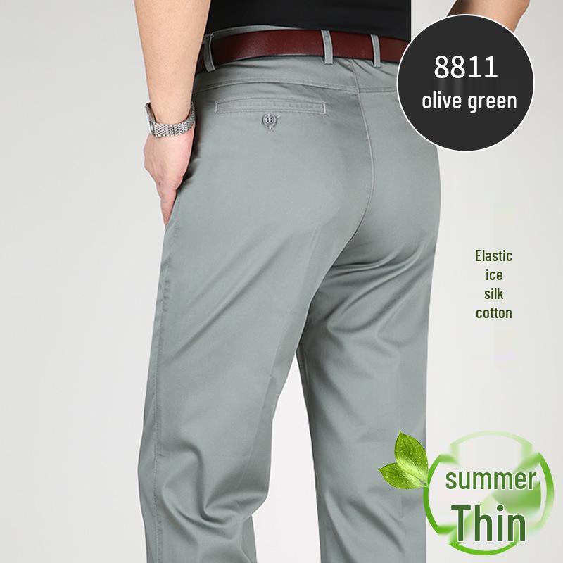 Perky Kangaroo 2023 Herren Eisseide Baumwolle Stretch Freizeit Hose für Mittelalte und Ältere