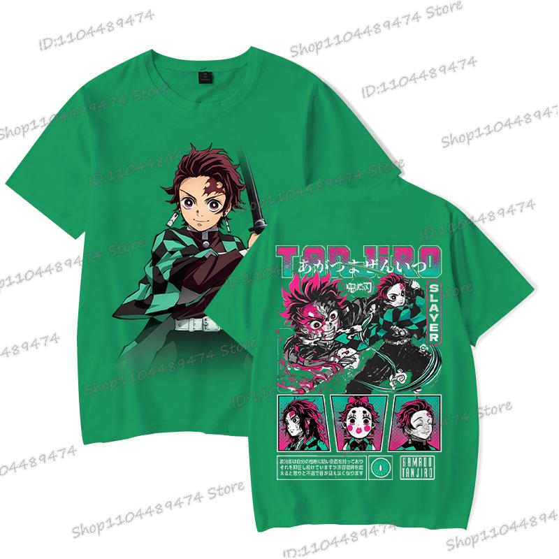Japanisches Anime Kimetsu No Yaiba T-Shirt Tanjiro Kamado Grafik Herrenbekleidung Vintage Hip Hop Kurzarm Unisex T-Shirts Geschenke