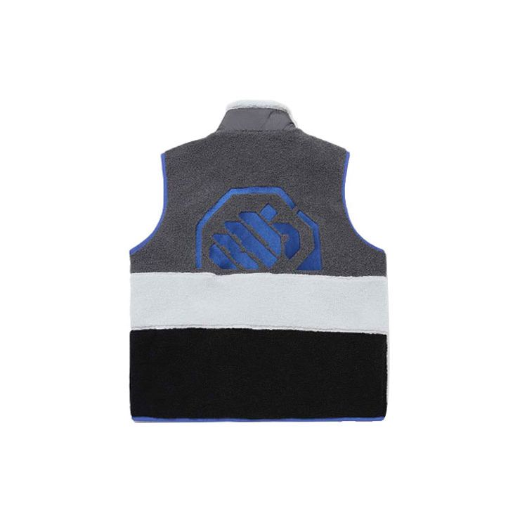 Li Ning Badfive Sports Basketball Series Loose Color Block Warm Fleece Vest Men Vests Thunder-Grey AMDQ027-2