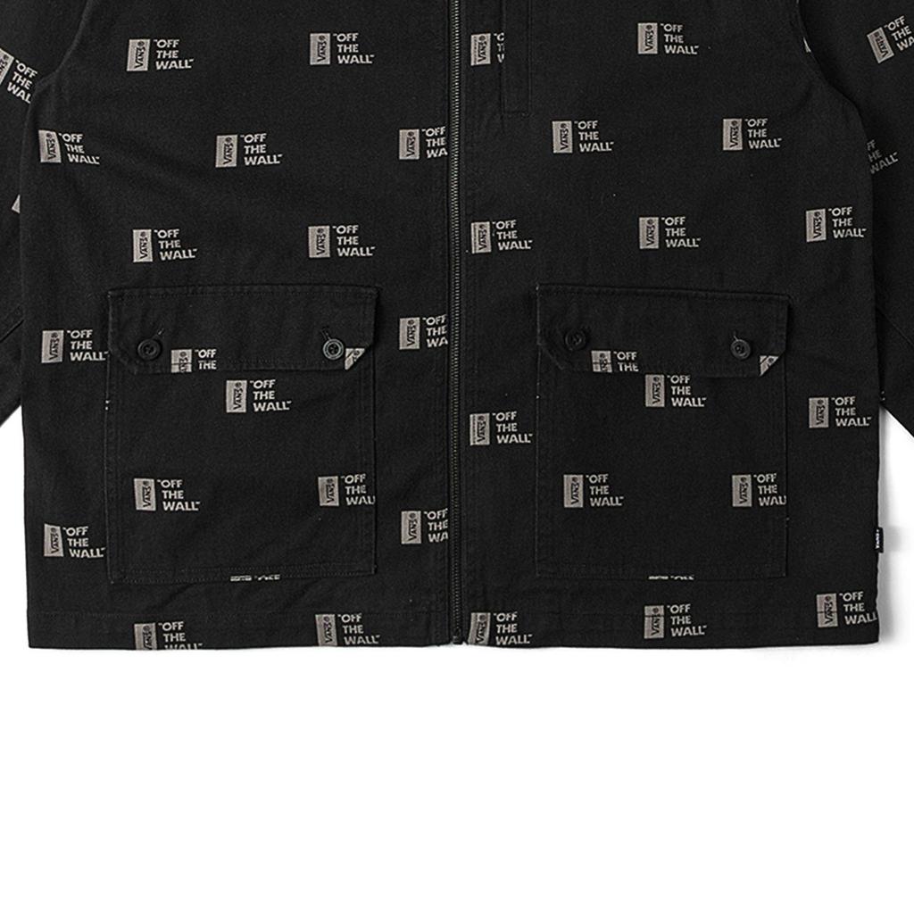 Vans Letter Print Loose Fit Zip Collar Jacket Men Jackets Black VN000GQ4CRG
