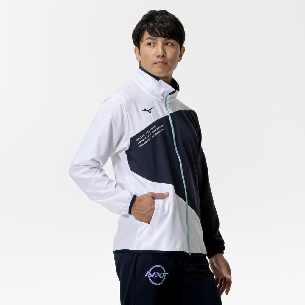 Training Wear Move Cross Jacket Sweat Absorbent Quick Drying Stretch Material 32JCC220 White [Mizuno] N-XT
