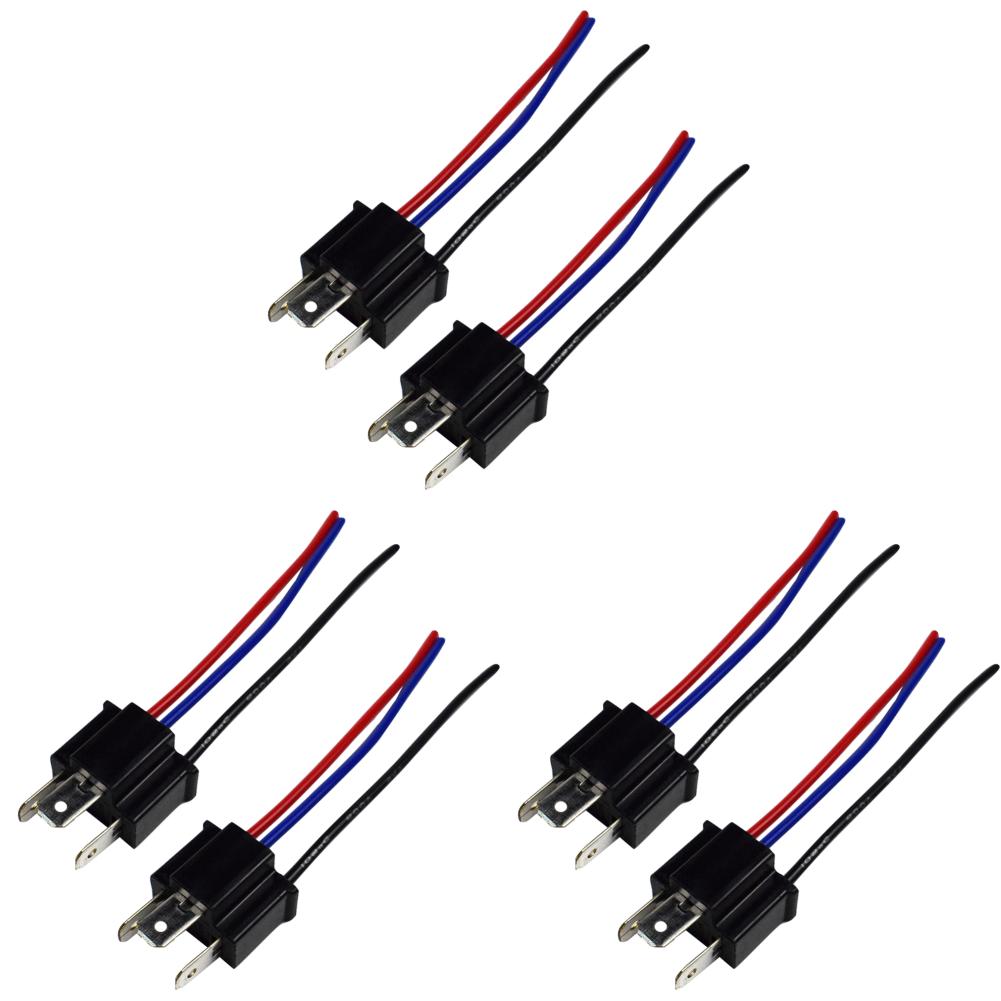 3/1Pairs 9003 H4 Bulb Socket Wiring Harness Headlight Male Plug Adapter Connector Head/Mother Head ABS+Copper Wire Pig Tail