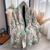 Scarf Women'S Winter Fashion Thickened Imitation Cashmere Student Scarf Neck Protection Warm Shawl Double-Sided Printing