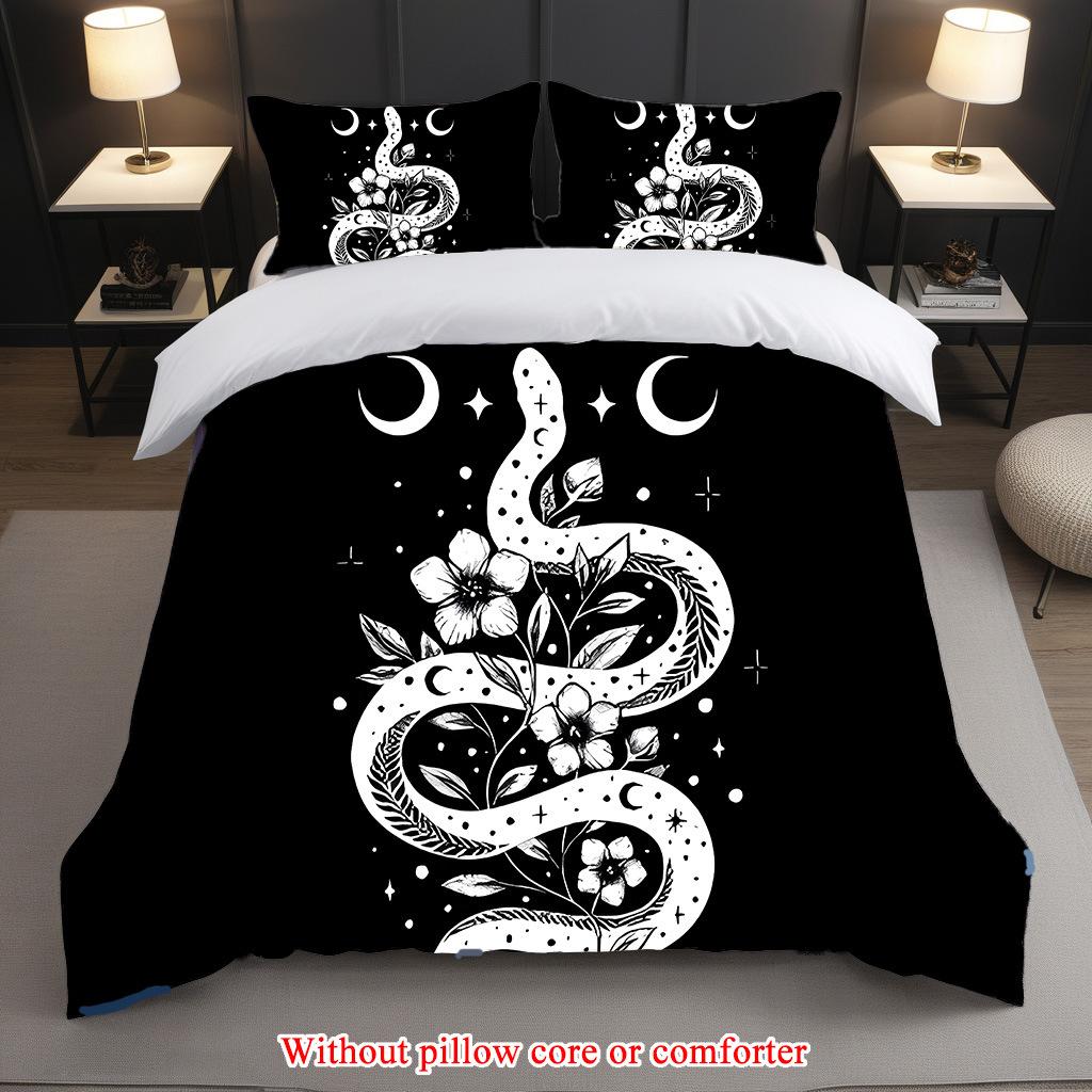 Three-Piece Snake Quilt Cover 3D Digital Printing Bedding Kit