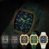 CURREN Luxury Vintage Watch for Men Sports Chronograph Quartz Wristwatches with Silicone Strap,Date,Luminous