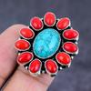 Santa Rosa Turquoise Gemstone 925 Sterling Silver Jewelry Ring Size 9