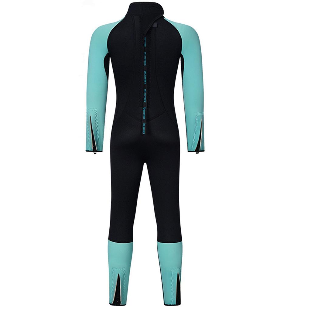 Unisex 3mm Neoprene Wetsuit Full Body Mock Neck Long Sleeve Back Zipper Color Block Swimwear