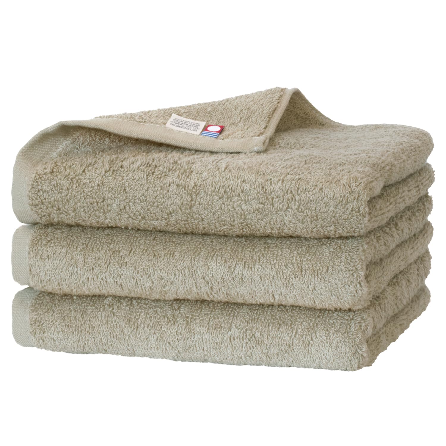 Bloom Imabari Towel Certified Face Towel Set with Indoor Made in Japan 3-Piece Soft, Absorbent, Quick-Drying, Drying, 100% Cotton, (Greige)