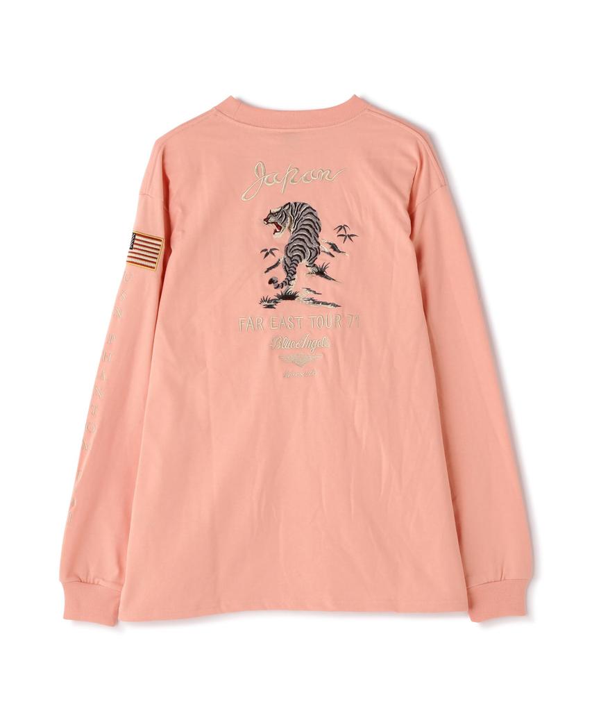 Avirex Long Sleeve Suka Embroidery Size M 090 Pink T-Shirt / Men's (783-4130009)