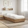 Artisan Oak Wooden Floor Bed Frame 80 x 200 cm Particleboard