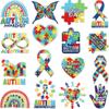 Autism Theme Embroidery Cloth Sticker Palm Computer Embroidery Label Cartoon Butterfly Love Patch Sticker Ironing