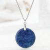 Round Slice Stone Pendent Necklace Natural Tiger Eye Lapis Lazuli Stone Chain Necklace Exquisite Jewelry Gift For Women