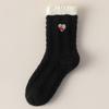Thick and Warm Mid-calf Plush Socks for Autumn and Winter. Fluffy and Cute Embroidered Heart-shaped Winter Women's Socks