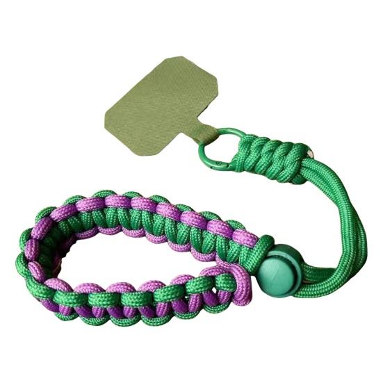 

Ремешок для телефона, плетеный вручную, регулируемый, подвесной ремешок на запястье, универсальный чехол для улицы, шнурок через плечо, цепочка с защитой от потери, подвеска на запястье фиолетовый